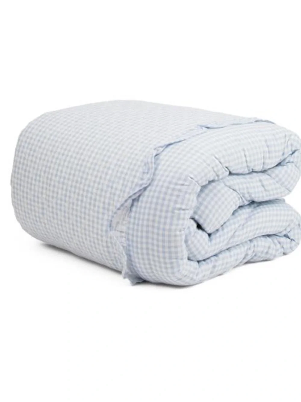 Rachel Zoe Blue Gingham Comforter Set with Ruffle Trim